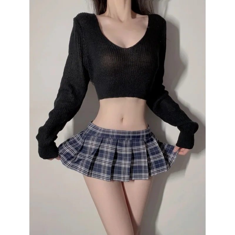 

Japanese Sexy Mini JK Uniform Schoolgirl Cosplay Costume Top Ultra Short Skirt Suit for Women College Style Roleplay Outfit