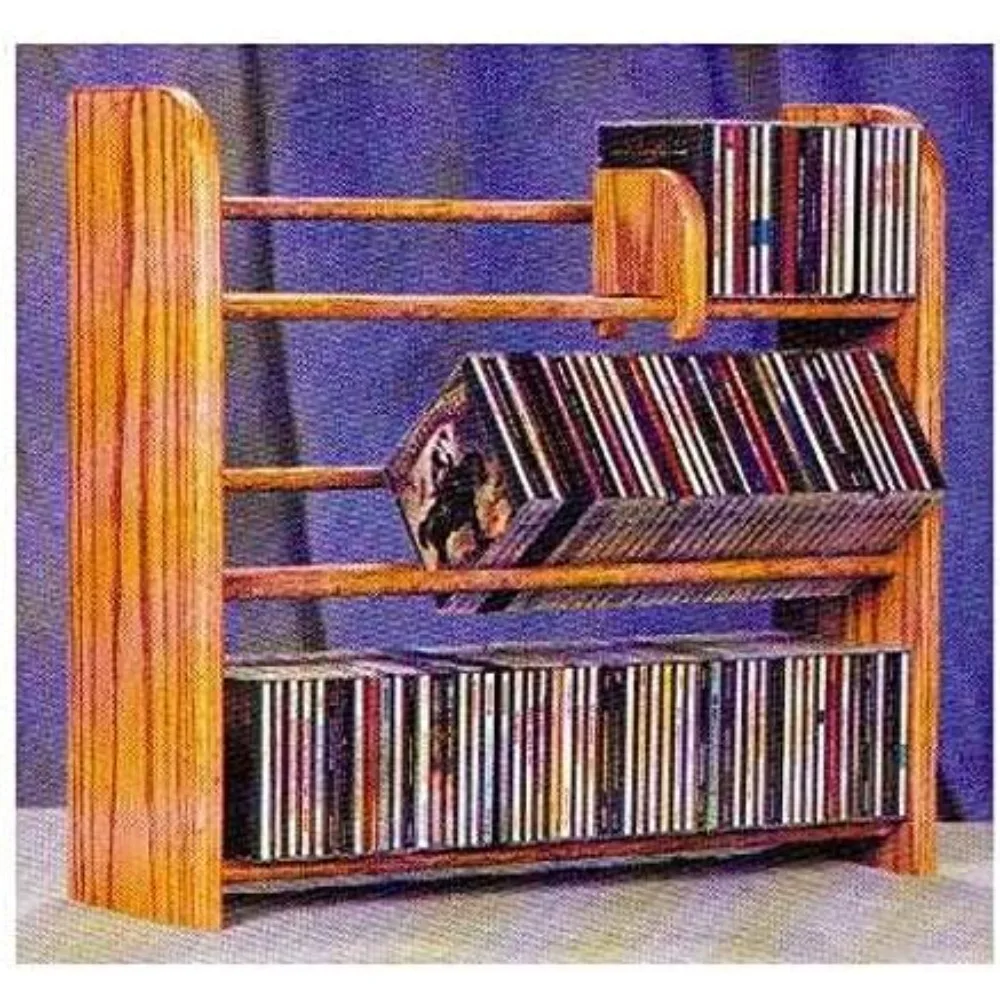 3 Row Dowel CD Rack (Honey Oak)