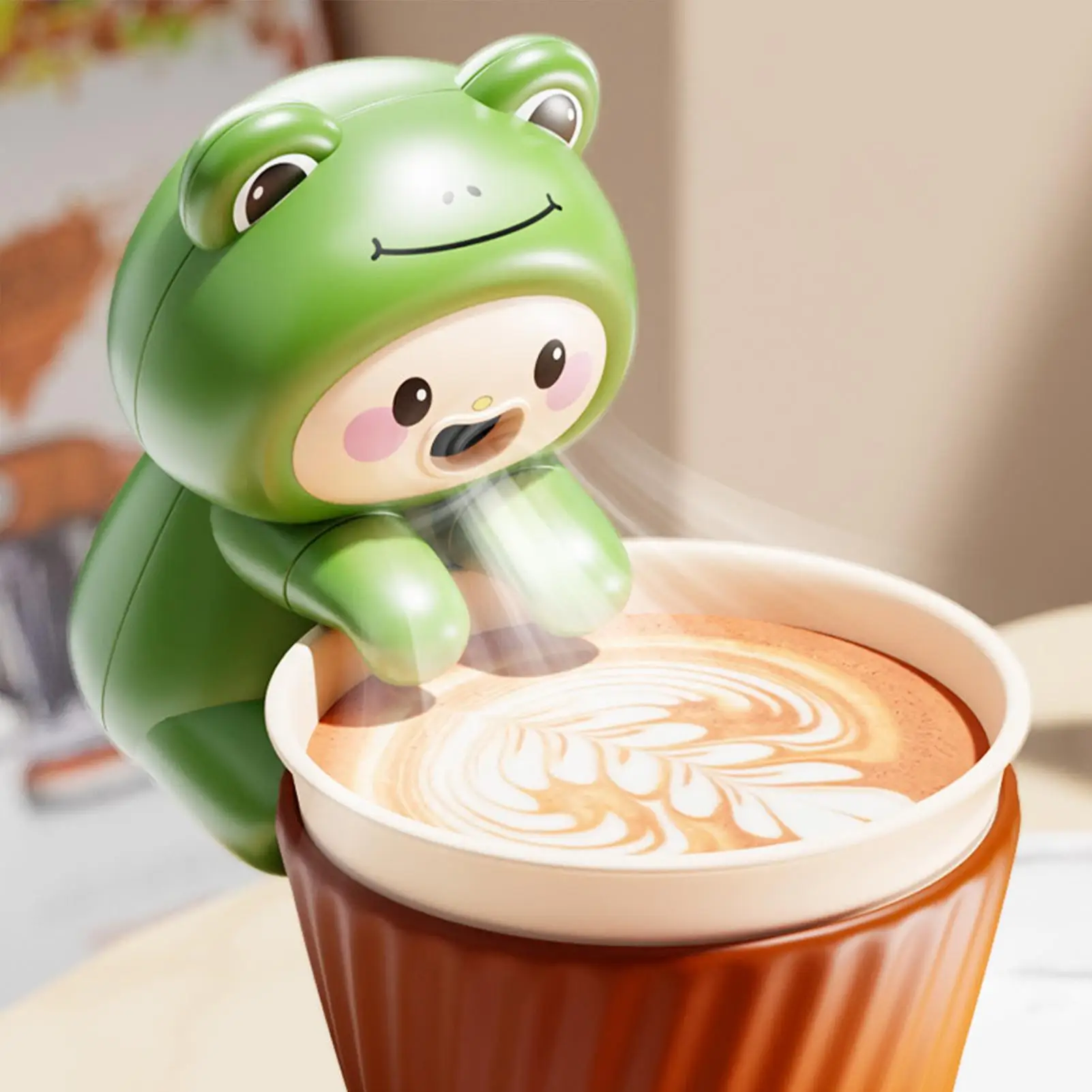 Food Fans Clip Type Small Blow-Up Device Animal Design USB Charging Portable Fans That Blow Cold Air for Noodle Coffee Tea Hot