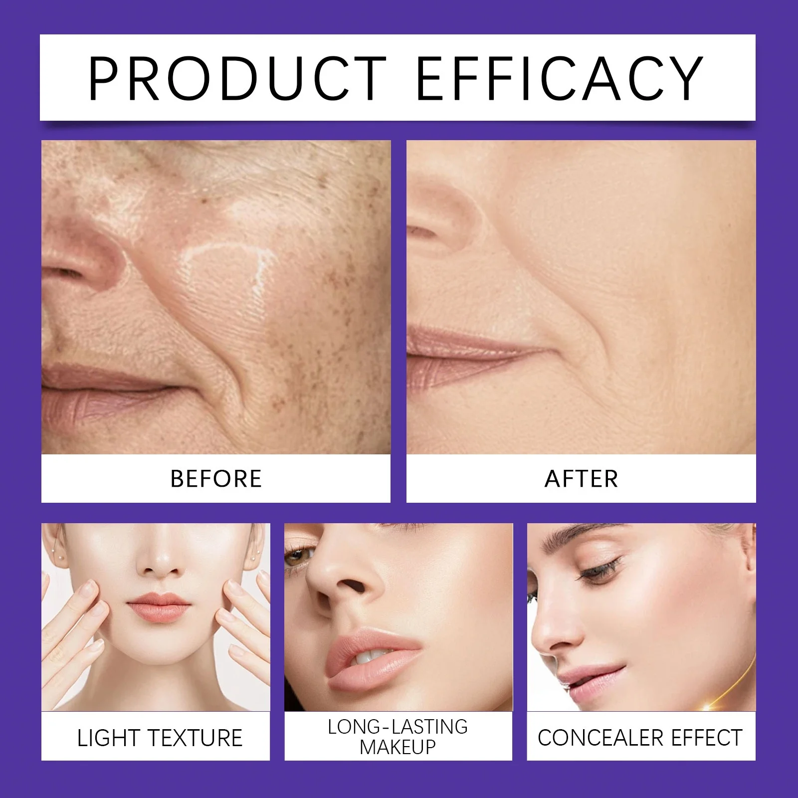 Crema de maquillaje de base correctora oscura, hidrata y suaviza el diario, crema de maquillaje de base correctora ligera