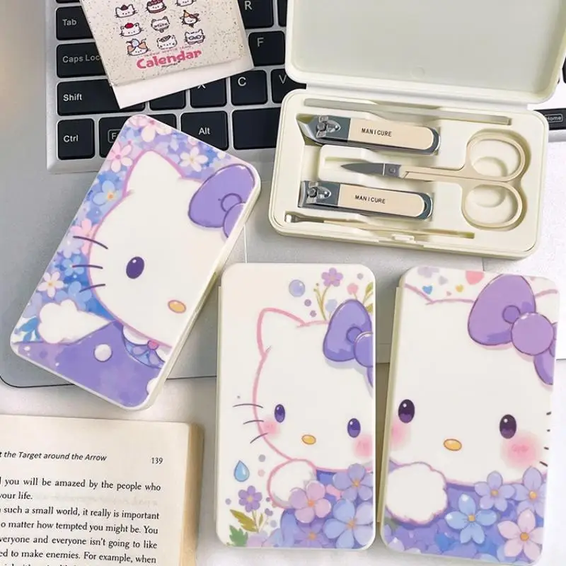Sanrio Hello Kitty Nail Clipper Set Student Cartoon Portable Hello Kitty Nail Clipper Nail Clipper Set.