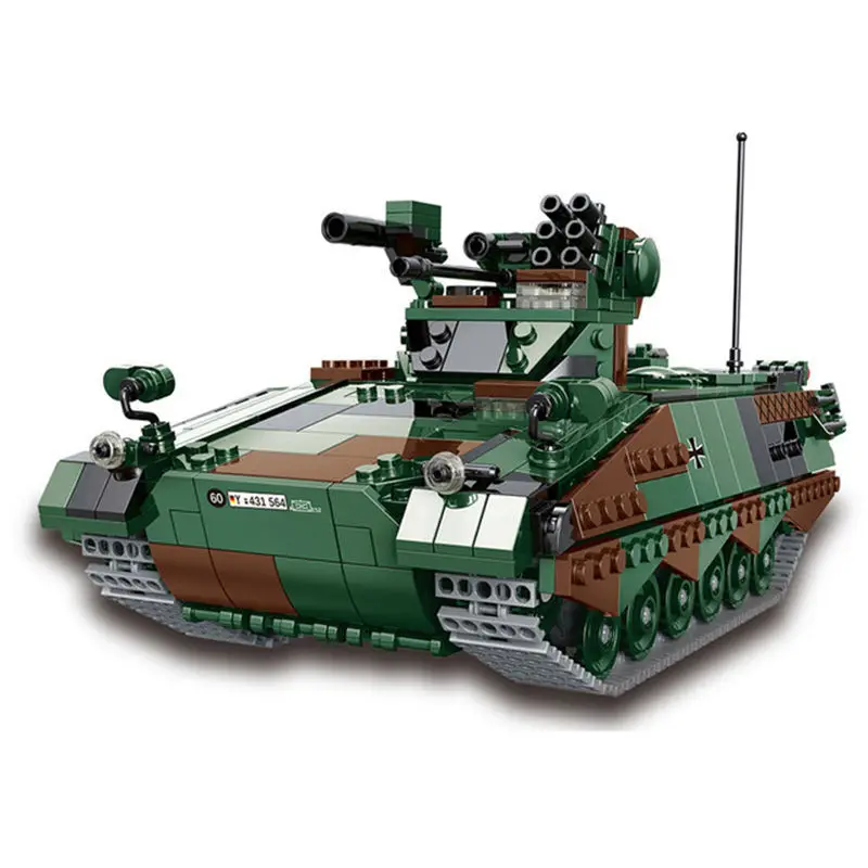 Military Vehicles Tank Sets SWAT Army City Police T34 Model Building Blocks DIY Brick Kids Toys Classic World War II WW2