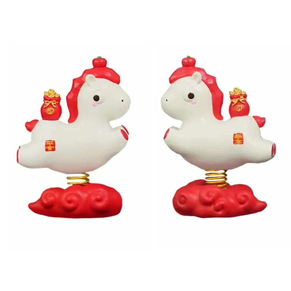 الكرتون زودياك المهر الحلي المهر شكل الراتنج الحصان الربيع زخرفة Kawaii 2026 الحصان السنة الجديدة سطح المكتب زخرفة #5