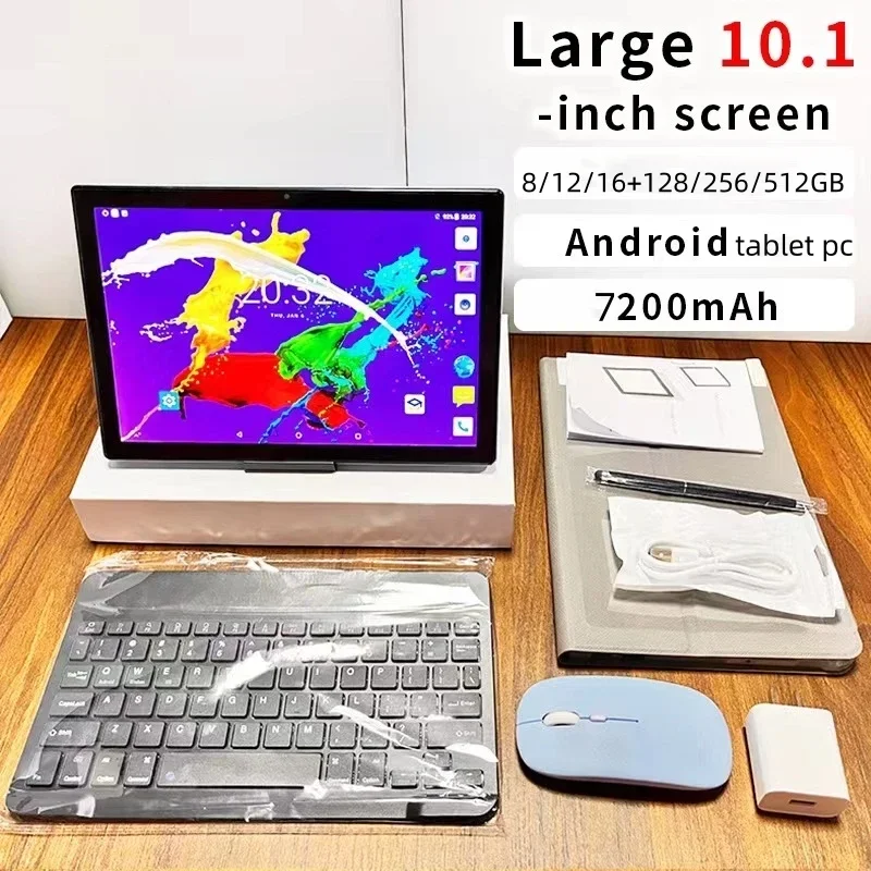 

Android 13.0 10.1 inch 2 in 1 12GB RAM 512GB ROM 2.0 GHZ Processor Tablet Tablette PC with keyboard Mouse and Pen