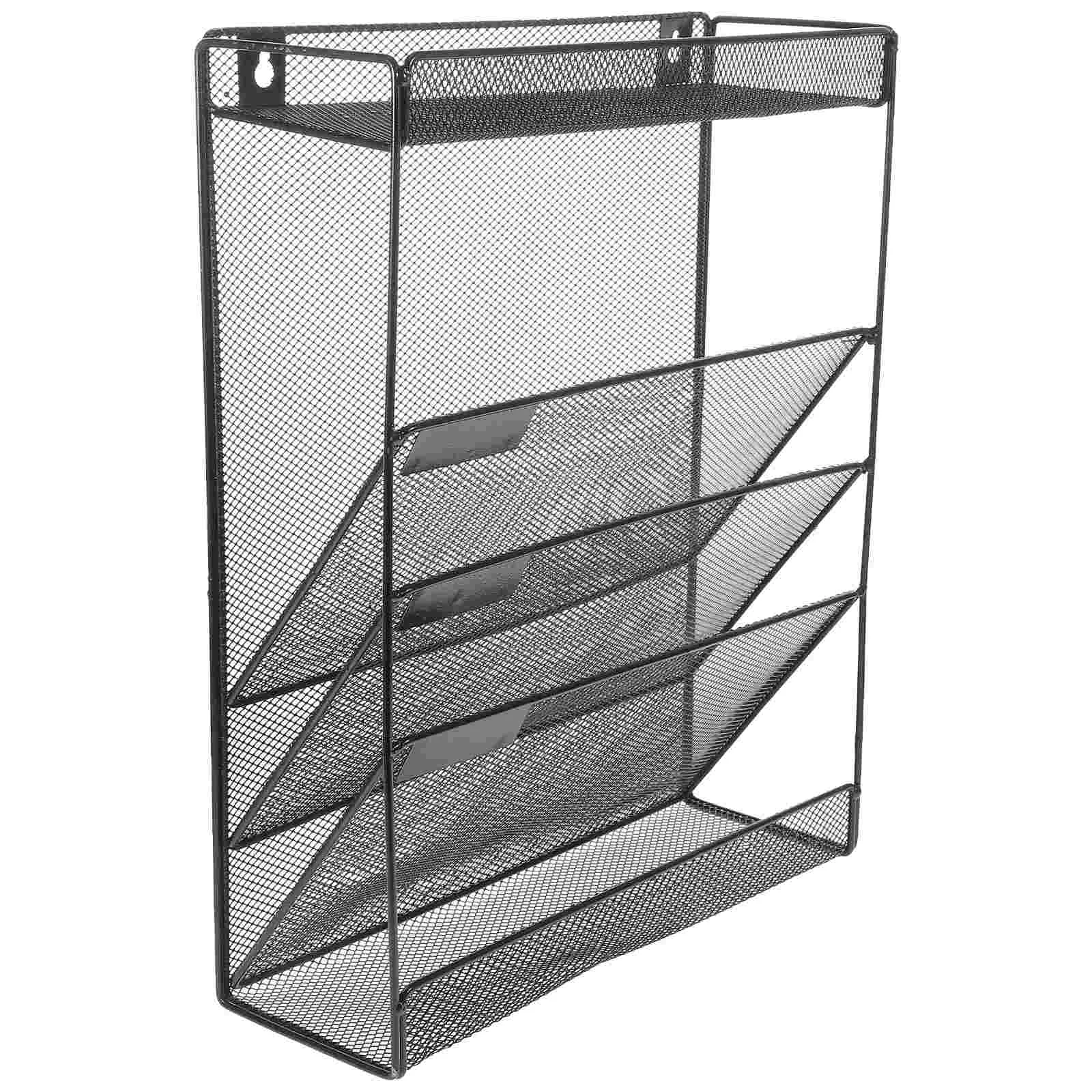 

Magazine Display Stand Holder Wall Storage Rack Mounted Basket Wire File Vertical Organizer Wallpaper