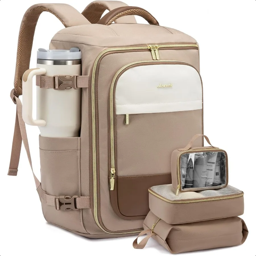 

40L Travel Backpack for Women TSA Appd Carry On Backpack with 3 Packing Cubes Personal Item Bag Fits 17 Laptop Waterresistant C
