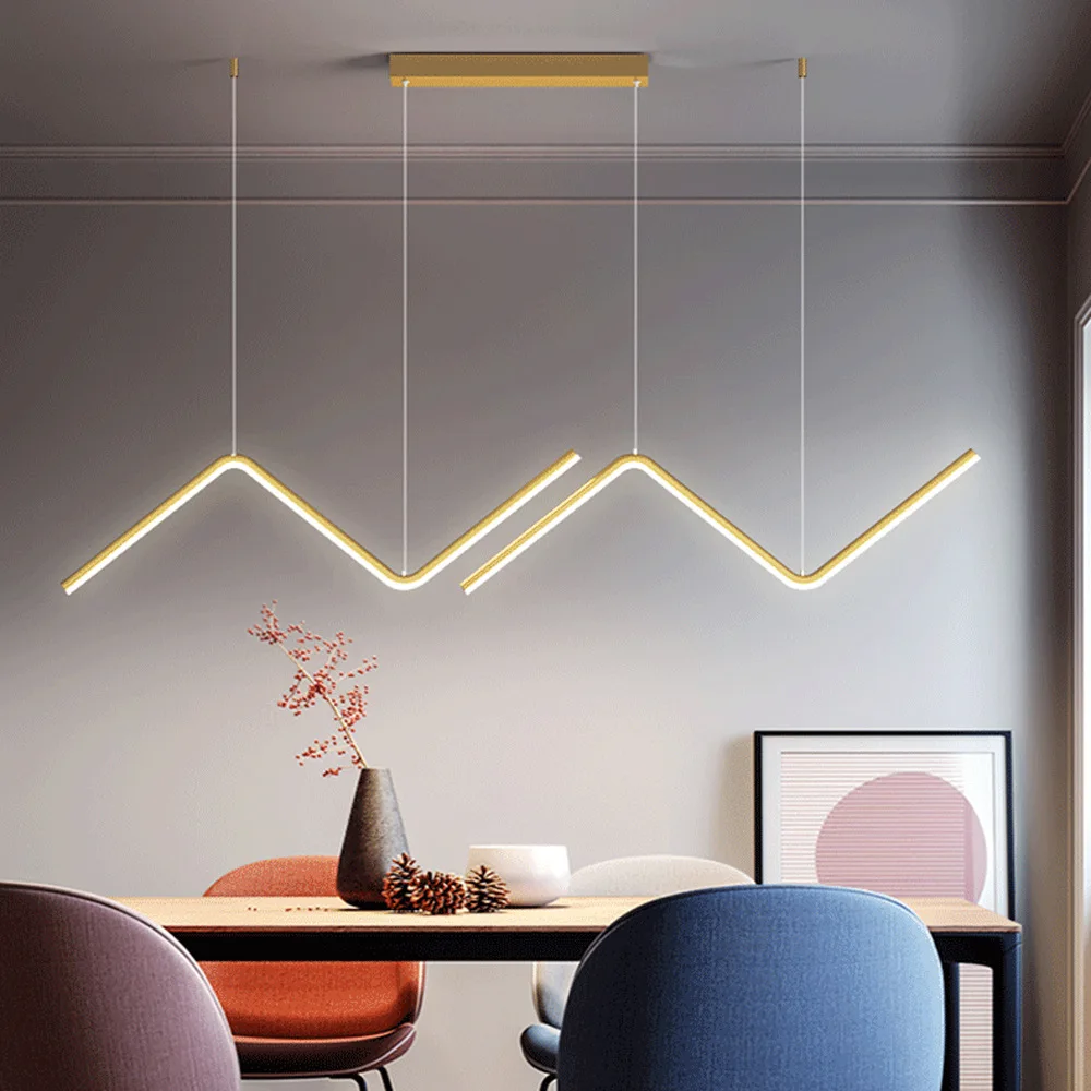Imagem -01 - Pingente de Led Moderno com Controle Remoto Lustre Suspenso a Ouro para Sala de Jantar Restaurante Cozinha Escritório Café Lâmpada de Decoração Interior pingente de led moderno com controle remoto lustre suspenso a ouro para sala de jantar restaurante cozinha escritorio cafe lampada de decoracao interior 01