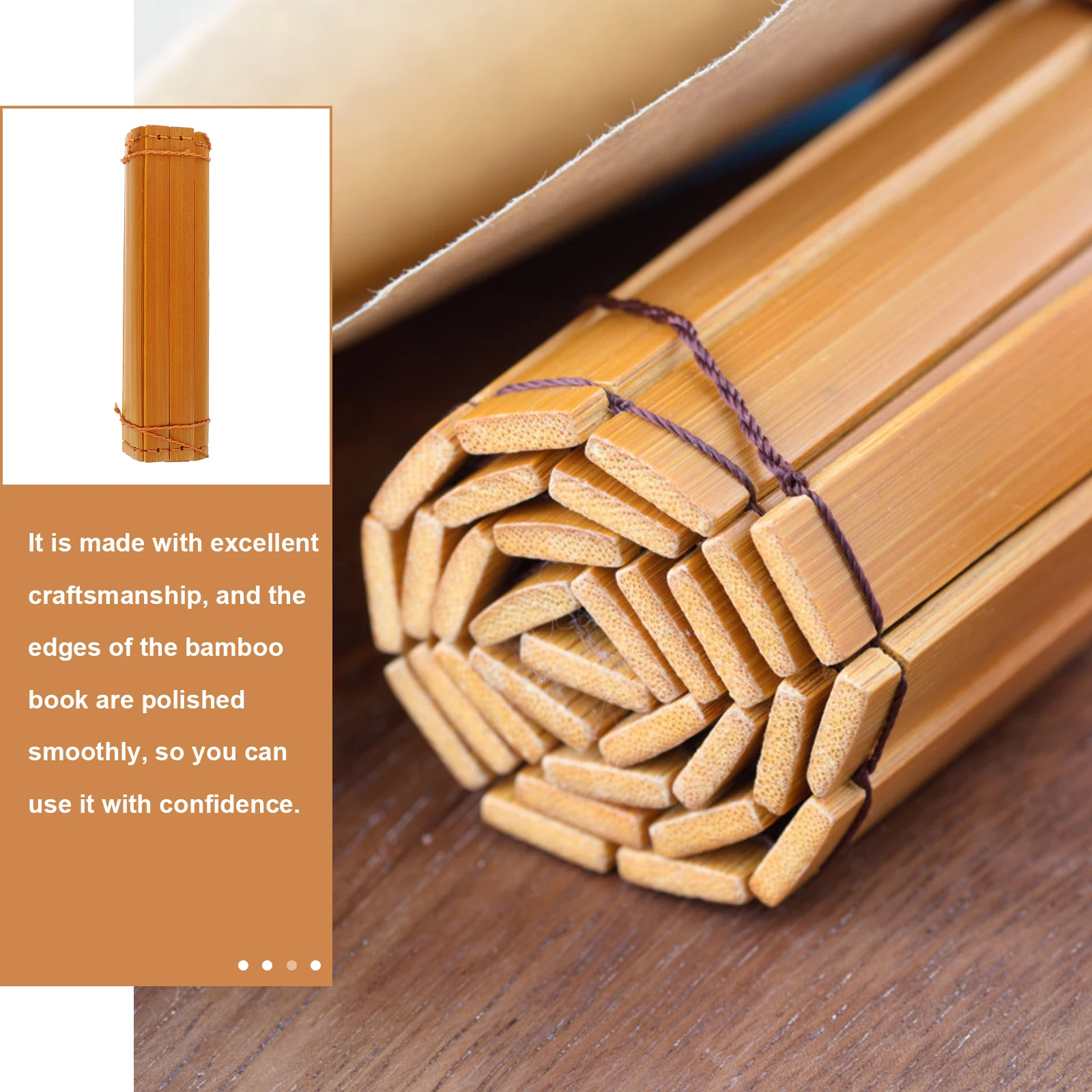 

Unfinished Bamboo Book Sheets for DIY Calligraphy Menu Craft Handicraft Tools Vintage Photo Prop Home Decoration