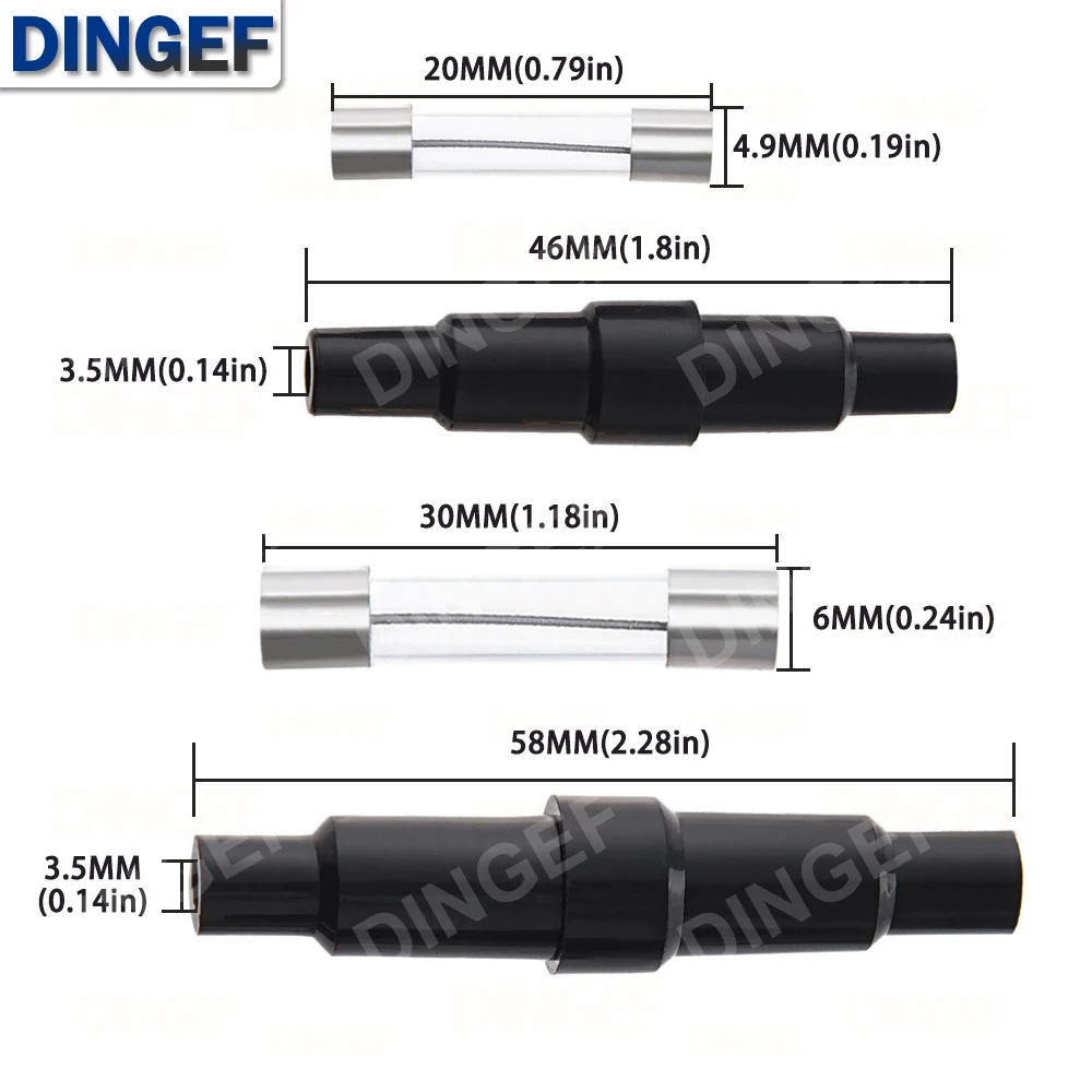 5PCS 5X20MM 6X30MM Glass Tube Fuse Holder Screw Type Quick Blow Plastic Shell Male Female,Spring,Crimping Terminal Safety Socket