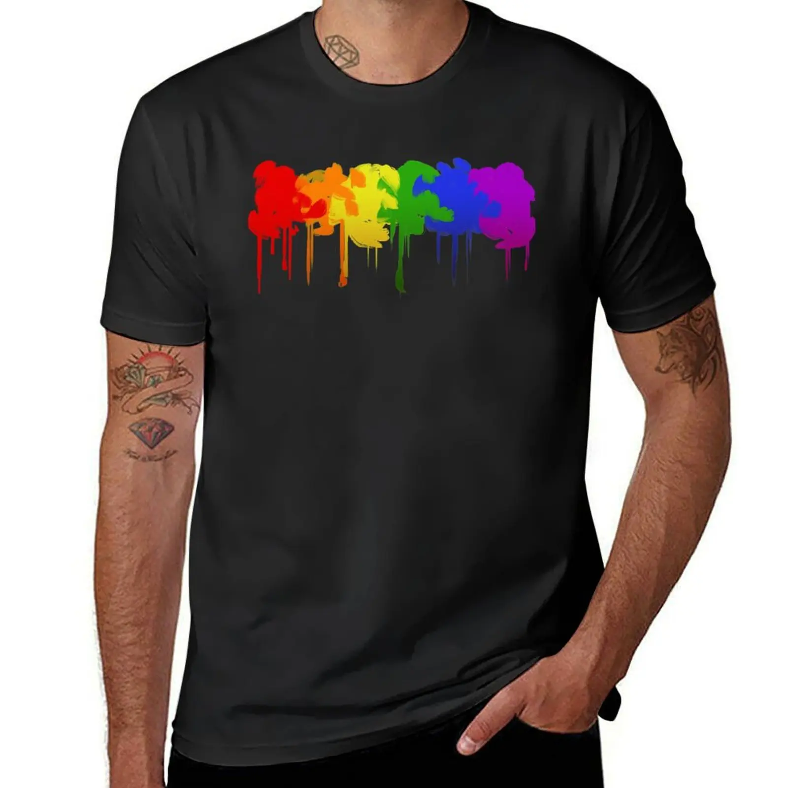 Splatter T-Shirt plus sizes sweat black t-shirts for men