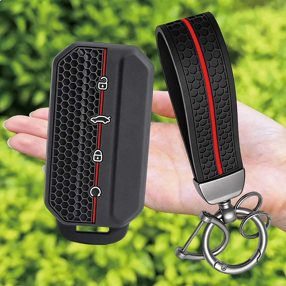 Silicone Car Key Case Cover for Chery Jaecoo J5 J7 2025 2026 Protection Key Shell Bag Keychain Housing Holder Car Accessories