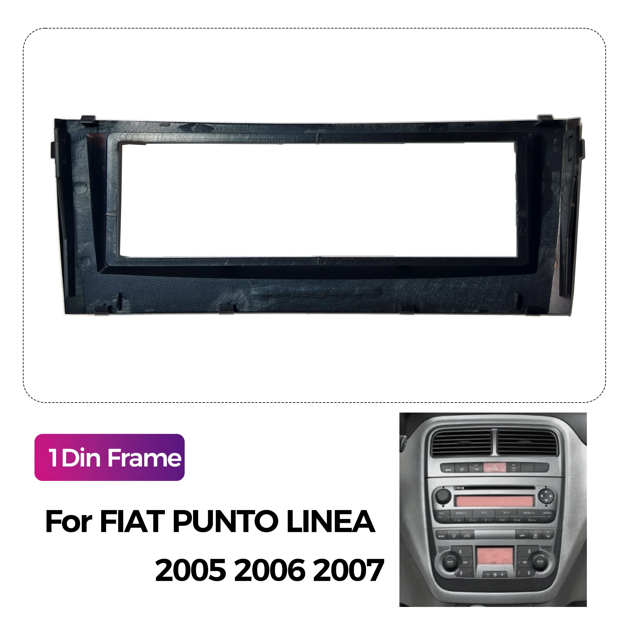 1Din Car Radio Fascia Frame For FIAT PUNTO LINEA 2005 2006 2007 Stereo Dash CD Trim Installation Single  Din Frame Kit Panel