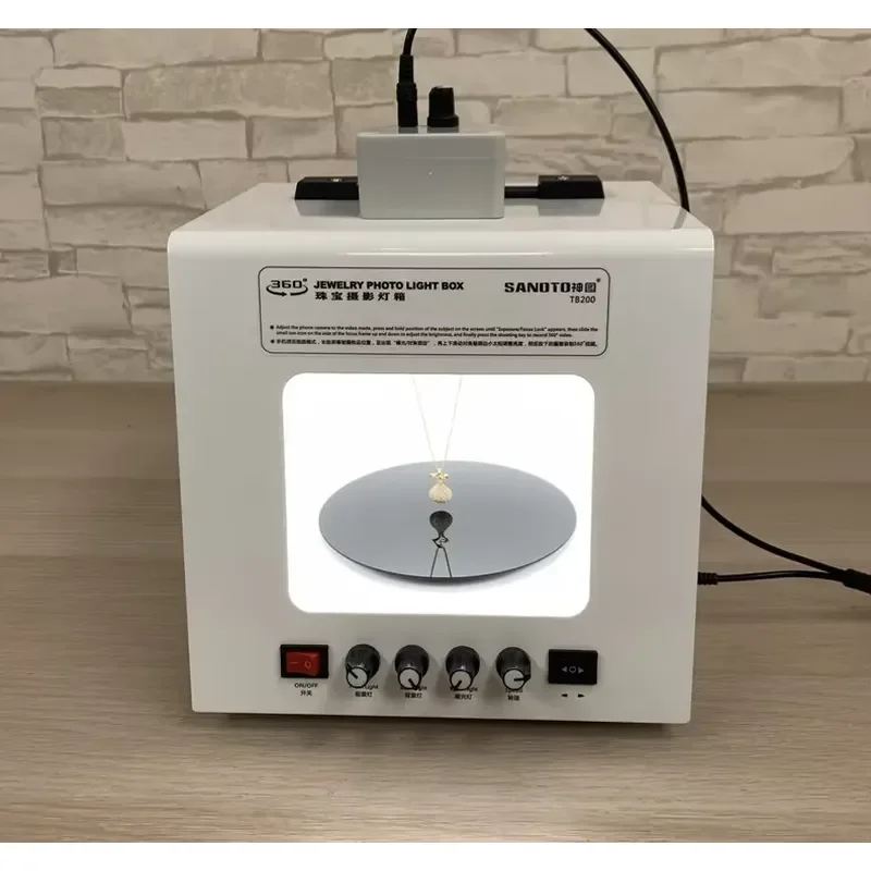 For SANOTO TB20 Mini Photo Studio Light Box Metal Structure with Rotating Turntable for Jewelry Photography