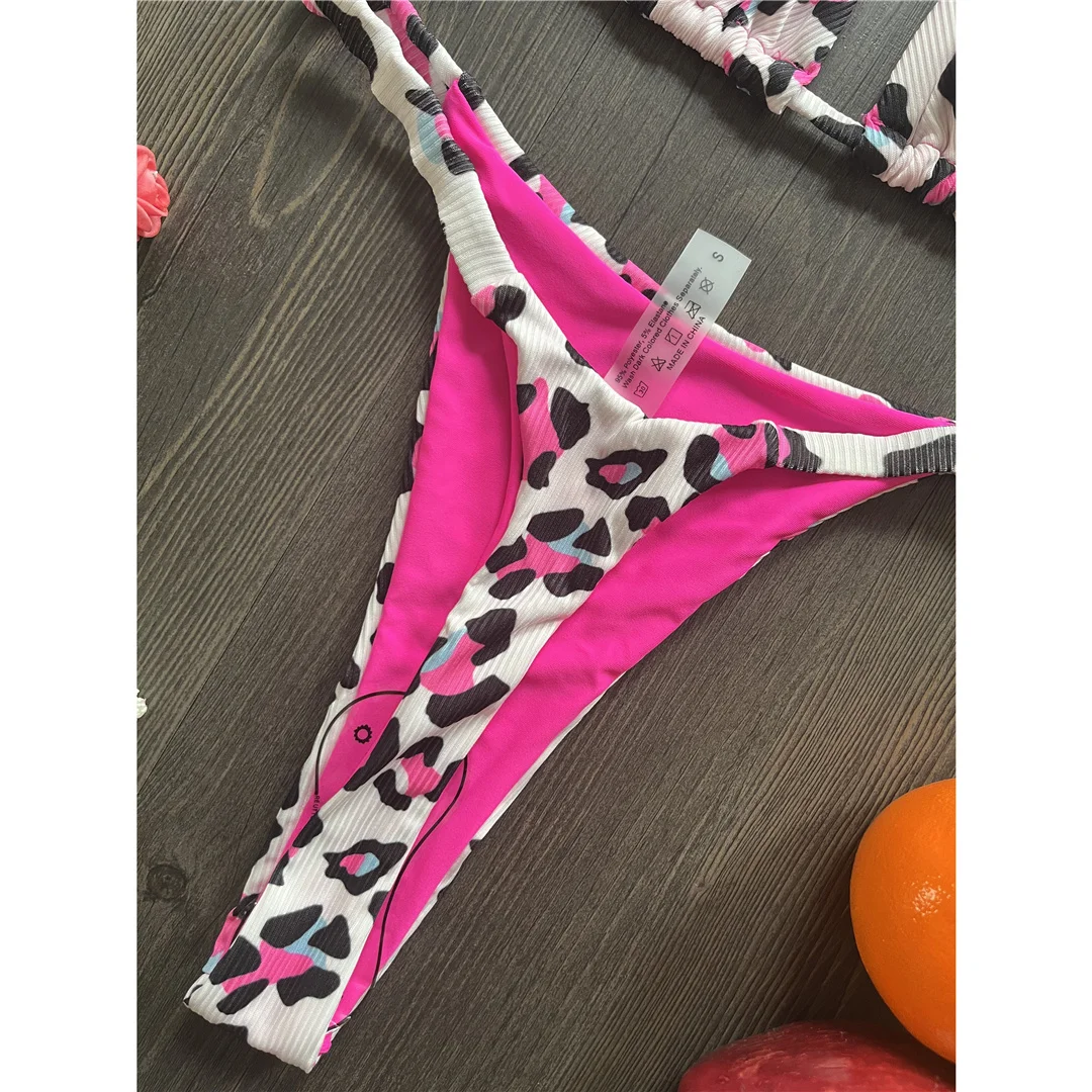 Leopard Extreme String Mini Micro Thong Bikini Damen Badeanzug Frauen Bademode Zweiteiliger Bikini-Set Badebekleidung V5072 – Detail 30