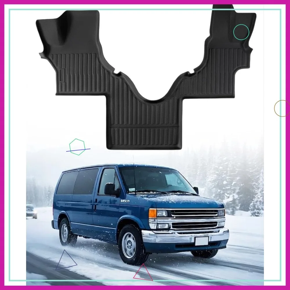 

All Weather TPE Car Floor Mats for Ford Econoline E150/E250/E350/E450 2025-2007 Front Row Heavy Duty Van RV Liners