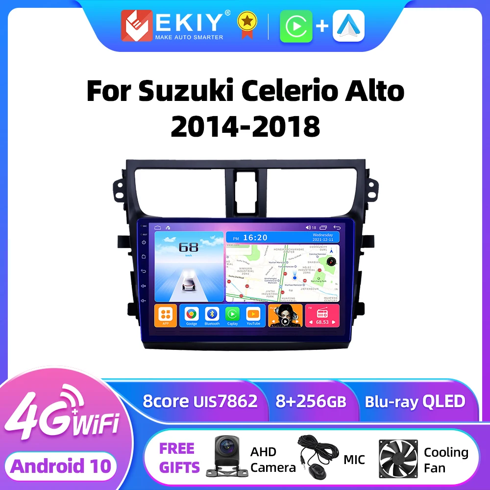 

EKIY T7 Android 10 Radio For Suzuki Celerio Alto 2014-2018 Car Multimedia Video Player Carplay No 2Din Navigation Head unit DVD