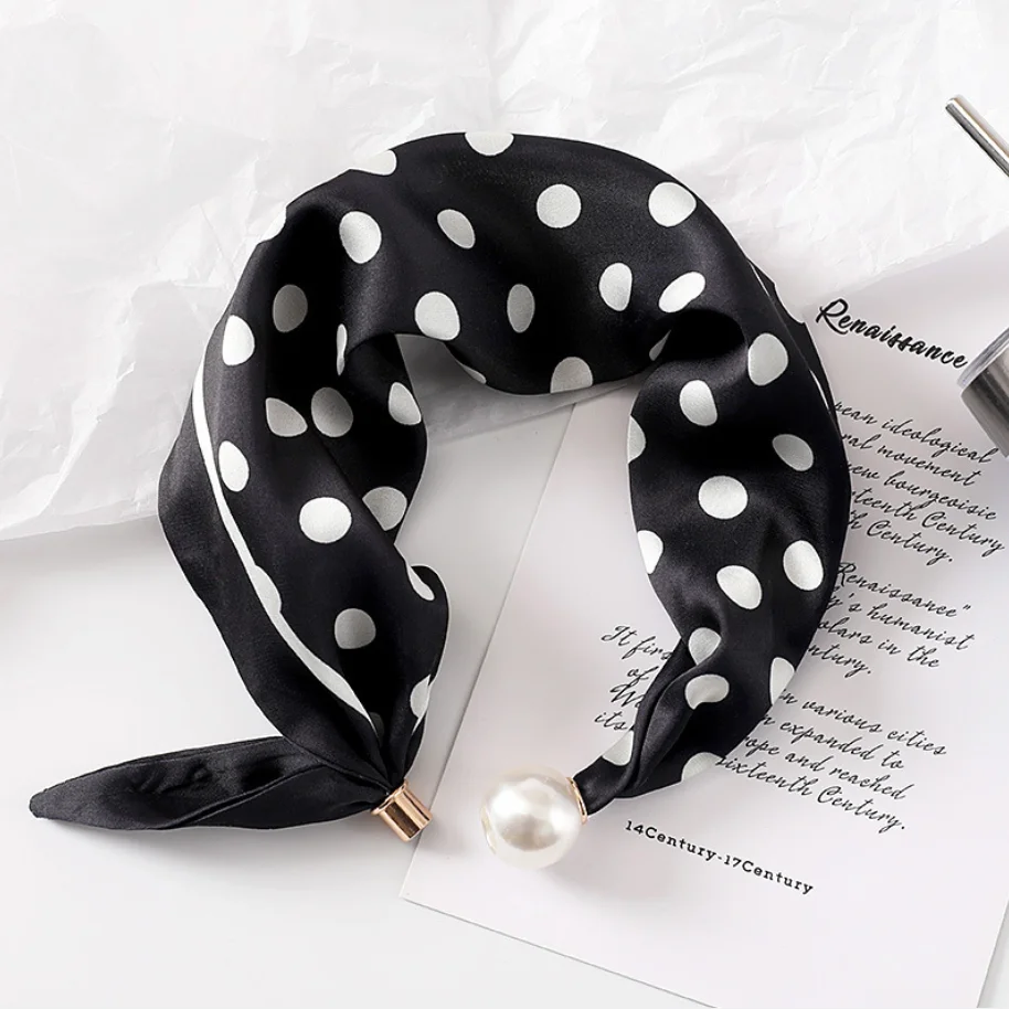 Elegant Pearl Tail Magnetic Clasp Scarf 2025 Summer New Versatile Breathable Fashion Artistic Accessory Neck Wrap Scarves Gifts image 5