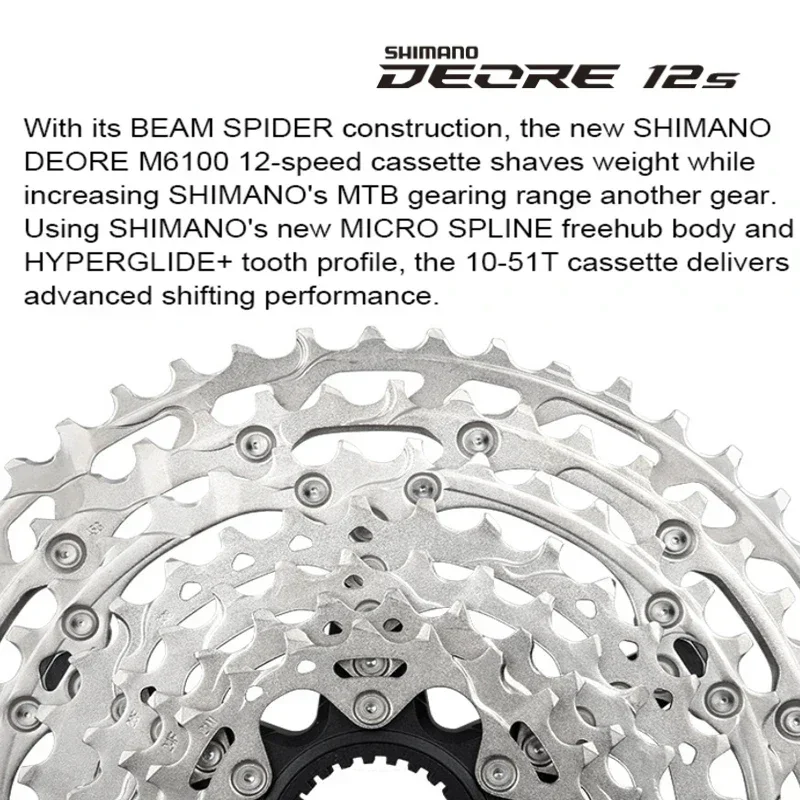 Shimano DEORE M6100 12S Groupset FC M5100 32/34T 170/175MM HG/MS Cassette SL RD M6100 MTB Bike 12 Speed Kit for Shimano K7 Kit