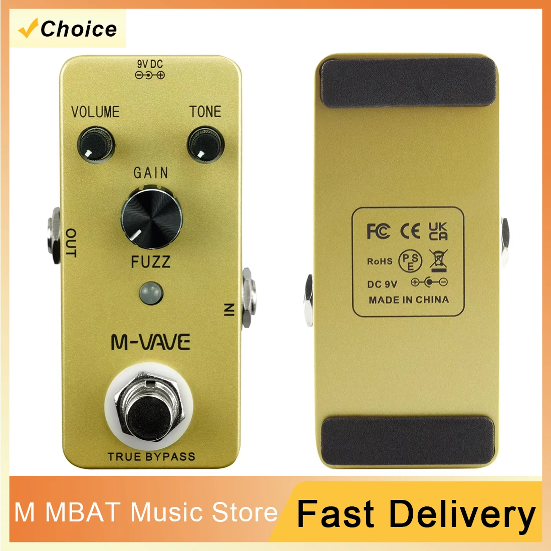 

M-VAVE FUZZ Vintage Guitar Effect Pedal Zinc Alloy Shell True Bypass Full Metal Shell Wah Guitar Pedal Guitar CUVAVE CUBE BABY