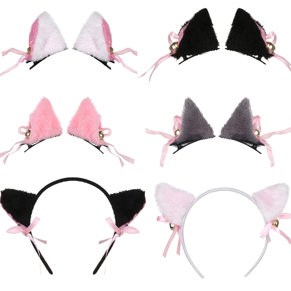 New Lovely Cat Ear Hair Wear Girls Anime Cosplay Costume Plush Hairband Night Party Club Bar Decorate Headbands Hair Accessories