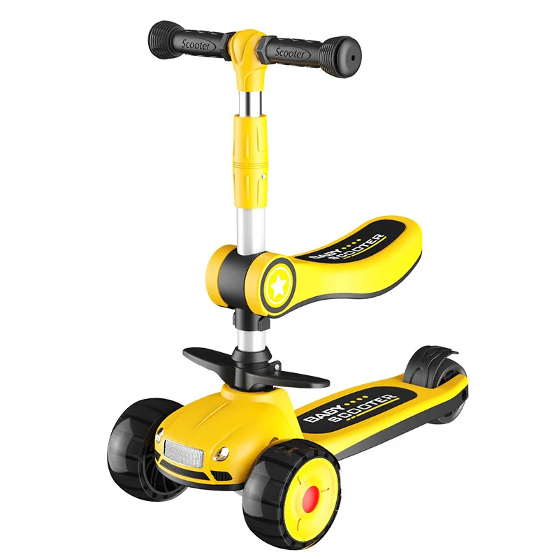 Children's scooter wholesale 1-6 years old can take children's car music three or four wheel scooter driving scooter