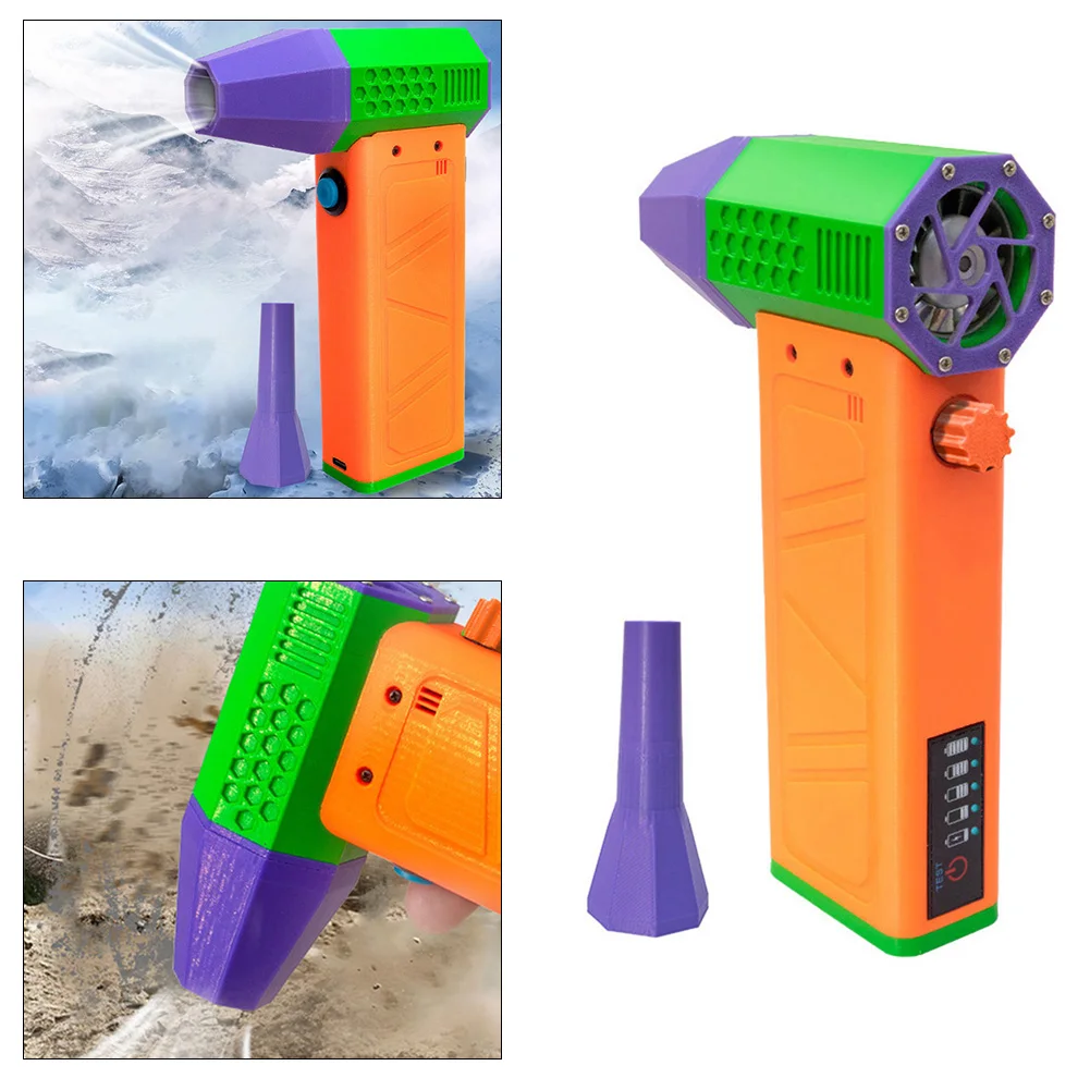 Rechargeable Fan Turbo Fan Purple Green Orange Handheld Rechargeable Blower Fan Blower 62m s Airflow Stepless Speed Control