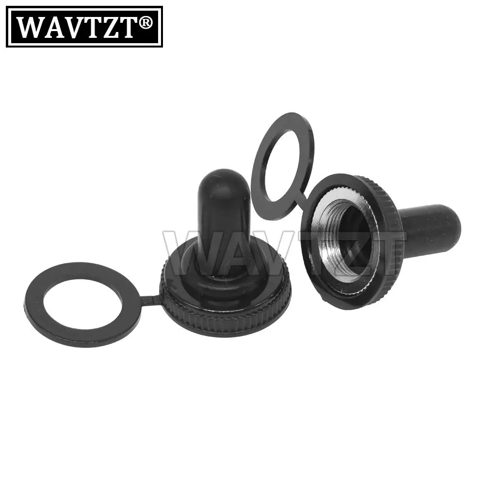 5Pcs Toggle Switch Water Dust Proof Cap Rubber Boot Cover 6mm Shaft Hole Mini MTS WPC-05 Black 6mm 12mm knob switch cap