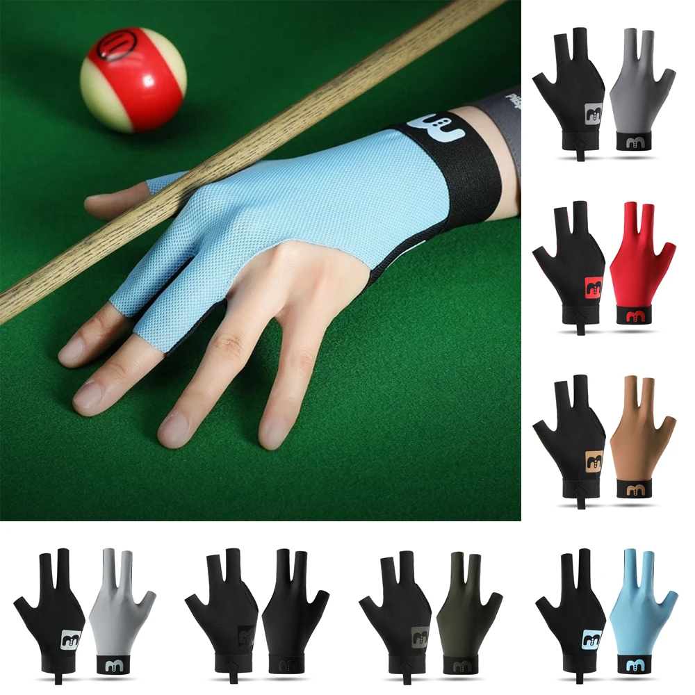 

New Left Hand Billiards Glove Elastic Breathable Three Fingers Glove Mesh Non Slip Billiard Training Gloves Fitness Accessories