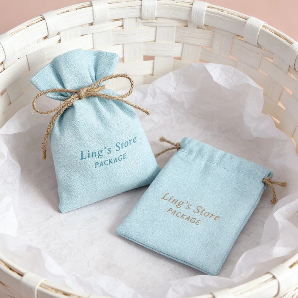 

100 шт. хлопковых мешочков для украшений с индивидуальным логотипом и пеньковой веревкой, подарочные мешочки для свадебных и праздничных сувениров, упаковка для подарков на день рождения для мамы, подруги