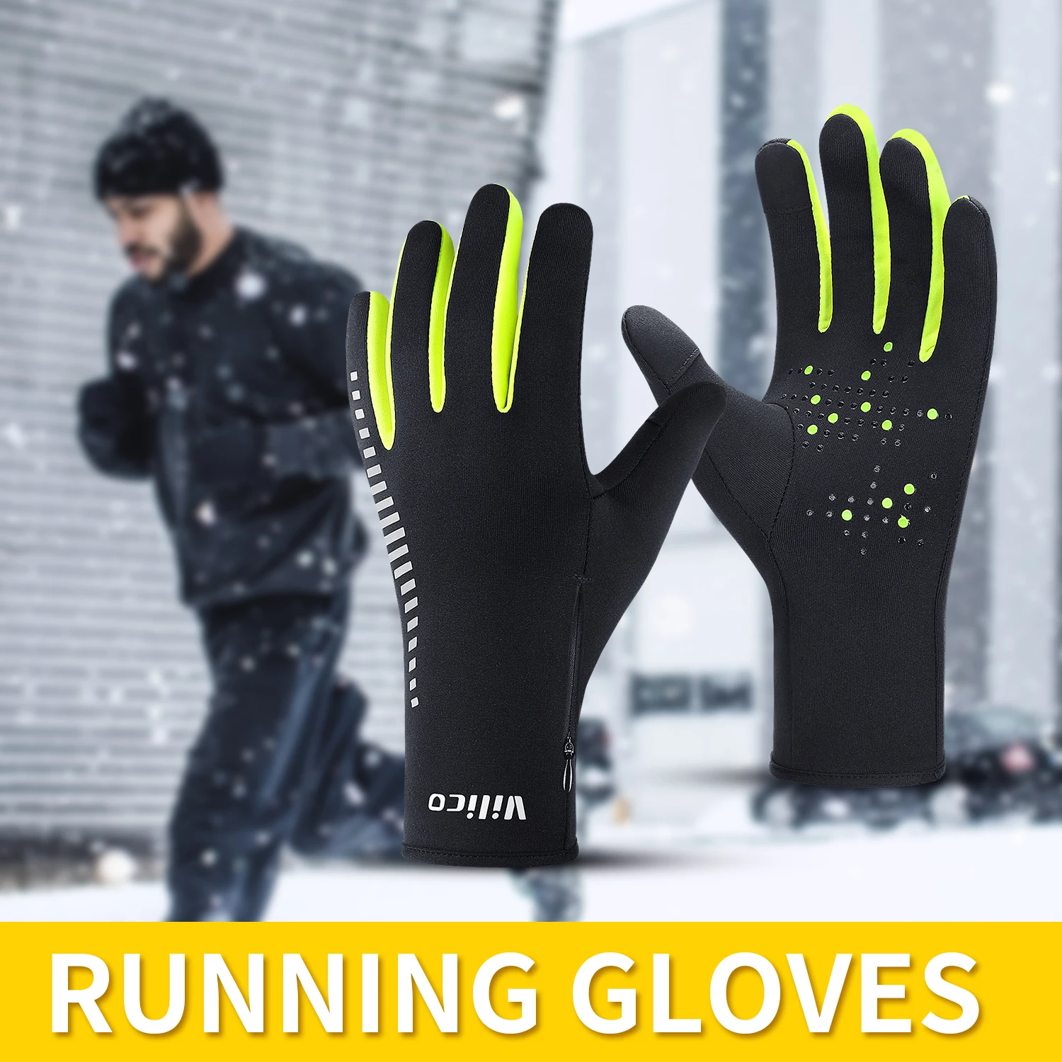 Outdoor-Winterradfahren, kältebeständig, warme Lieferung, Touchscreen für Herren und Damen mit Fleece-Reit- und Laufhandschuhen