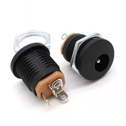 DC 12V 5.5x2.1mm DC022 DC Power Socket Female Jack Screw Nut Panel Mount Connector
