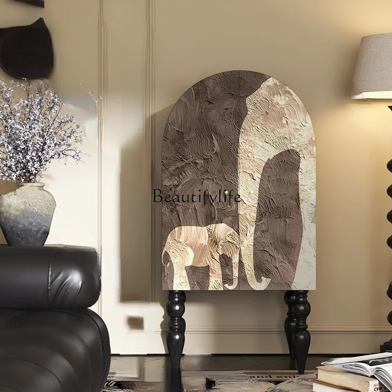 

French light luxury solid wood bedside storage integrated custom vertical cabinet