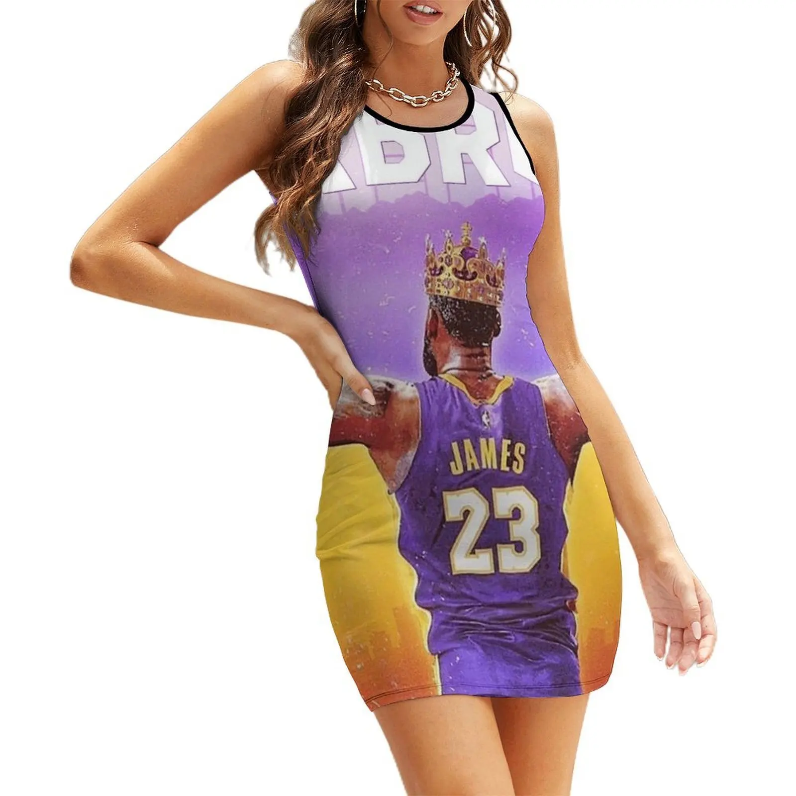 

LAbron:The King Of LA Sleeveless Sundress dress for women summer Beachwear women's luxury party dress