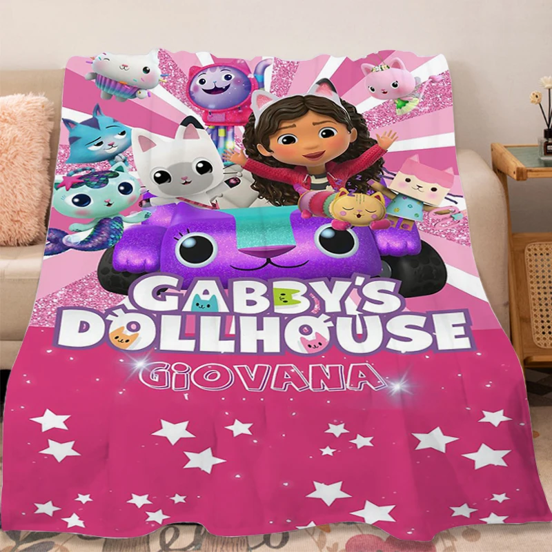 Flannel Blanket Sofa Winter G-Gabbys D-Dollhouse Lovely Warm Bed Fleece Custom Fluffy Soft Blankets Microfiber Bedding Kids Gift