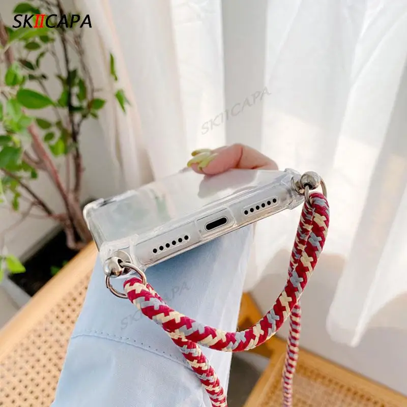 حافظة متدرجة شفافة من السيليكون مضادة للصدمات لهاتف Honor Magic 5 Pro Magic5 Lite غطاء حبل كروس لهاتف Honor X8A X7A X9A