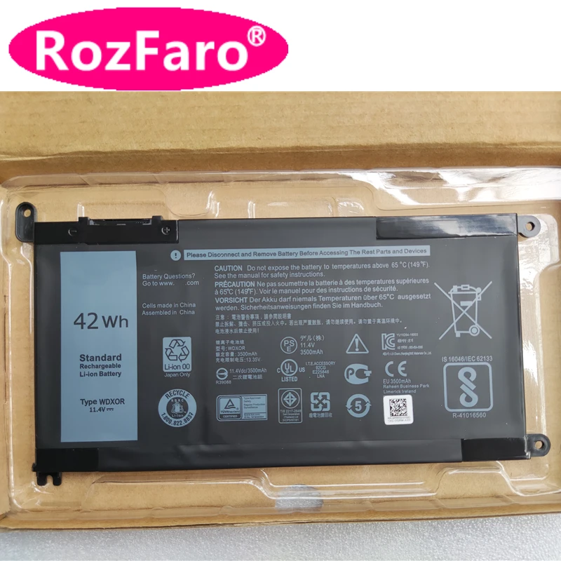 RozFaro Battery For Dell Inspiron Latitude P58F P61F P66F P69G P70F P74G P75F P76F P78F P79G P90F P92 P93G P95G P26T P111G P116G