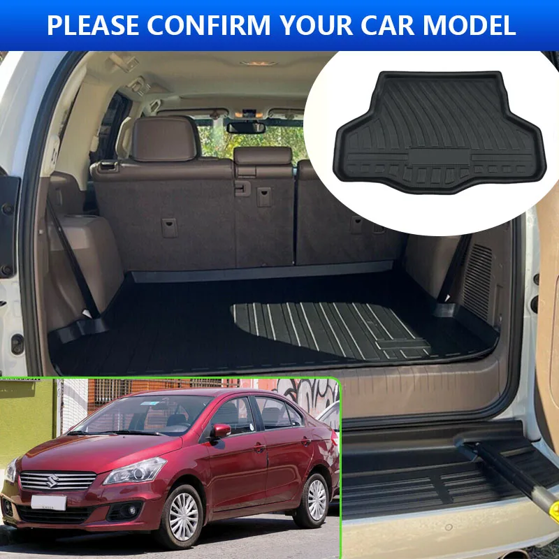 For Suzuki Ciaz VC 2014~2023 2016 2018 2020 2021 2022 Car Rear Trunk Protector Pad Auto Waterproof Anti-Fouling Mats Accessories