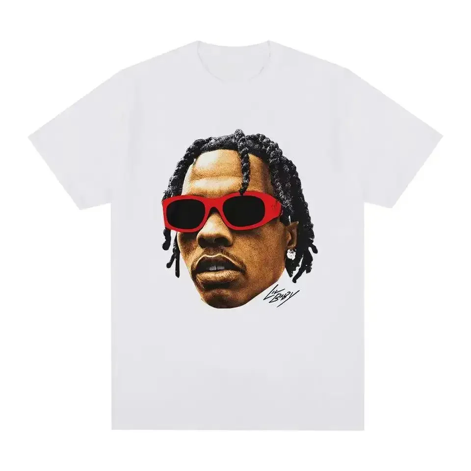 Hip Hop Rapper Lil Baby Grafik T-Shirt Herren Vintage Übergroß Kurzarm Streetwear Casual 80032