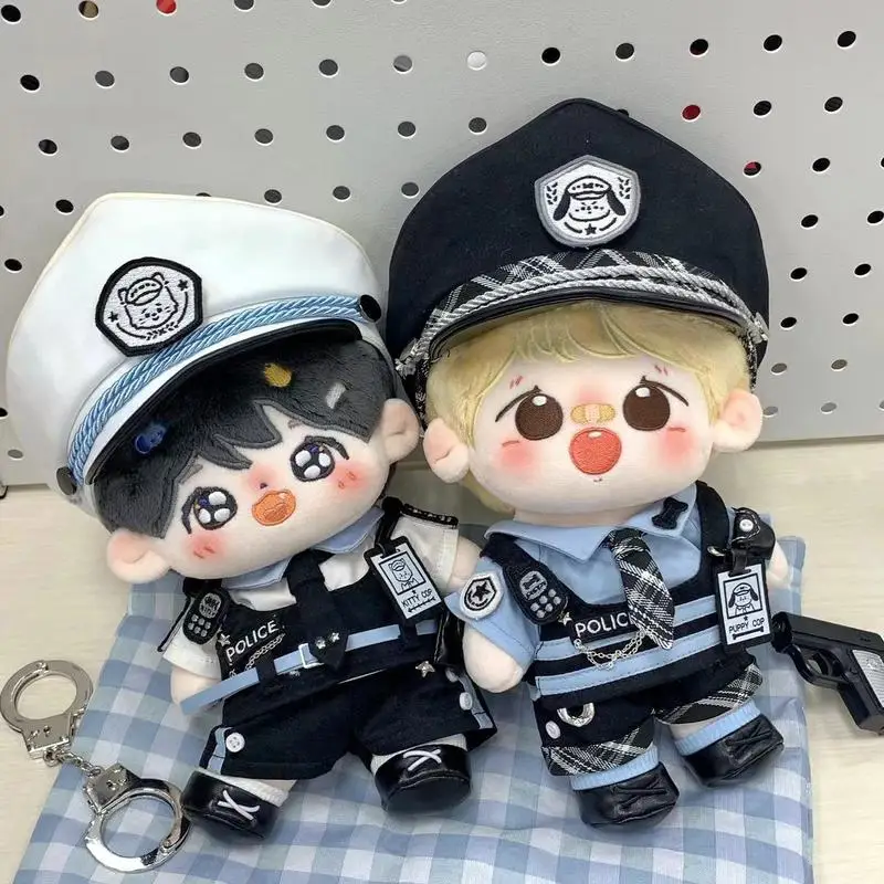 20cm Cotton Doll Clothes Cute Handsome Officer Uniform Cartoon DIY Doll Trendy Replacement Accessories Set Kids Toy Gifts