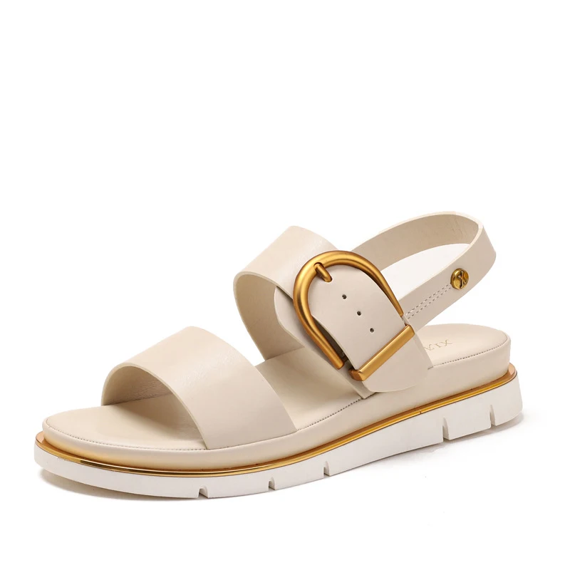 

Women's Fashion Sandals with Buckle Strap, New Thick-Soled Versatile Stylish Wedge Roman Shoes for Outdoor Wear