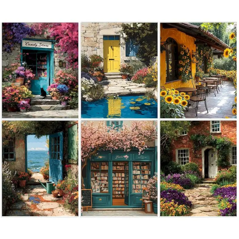 

GATYZTORY 40x50cm Oil Painting Landscape Drawing On Canvas HandPainted Art Gift DIY Picture By Number Kits Home Decoration