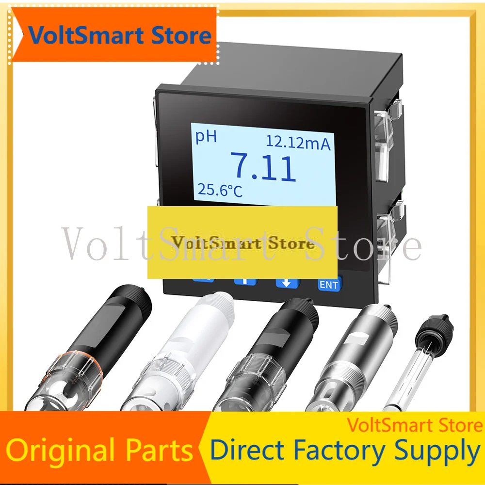 VoltSPH Sensor Module With Display Controller Measuring PH Temperature Water Quality Detector RS485 4-20mA 5M Probe AC220 Or DC9