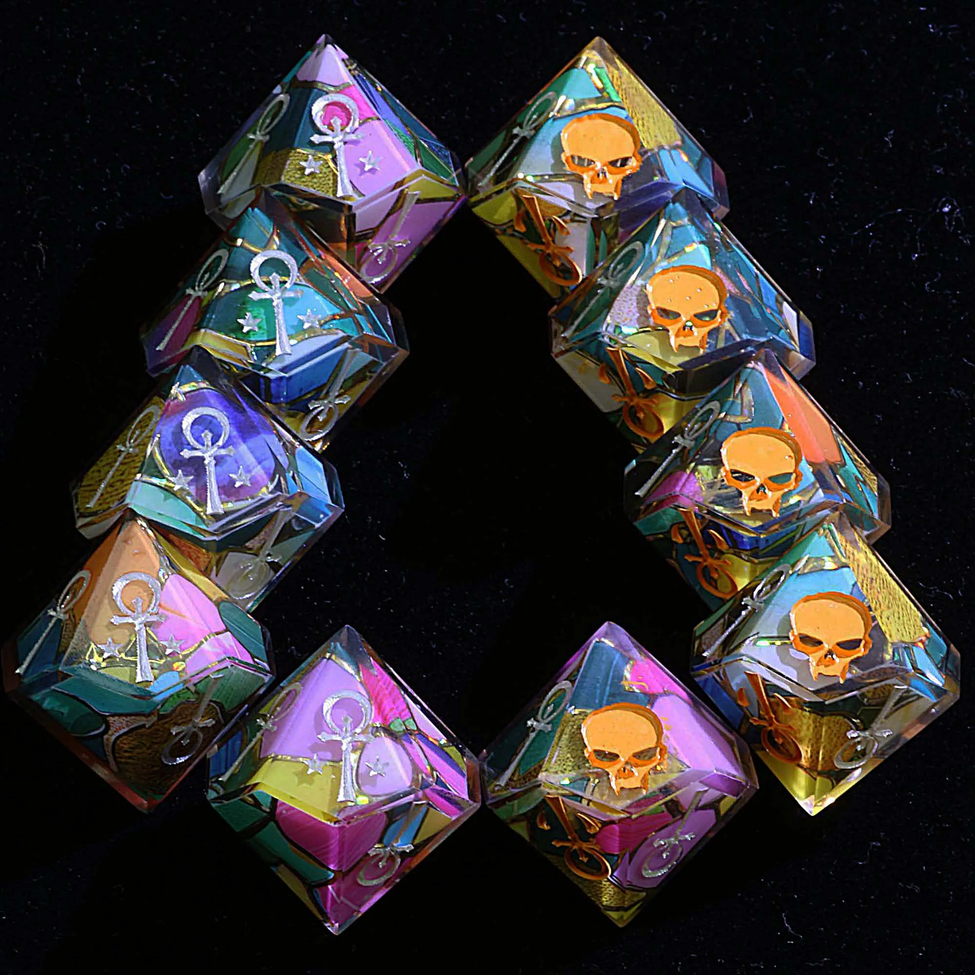 

15 Polyhedral Camarilla Sets of Dice WoD VtM Shattered Floral Shadow