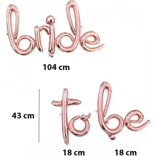 Aydınlı Party Supplies Bride To Be Foil Balloon Rose Gold