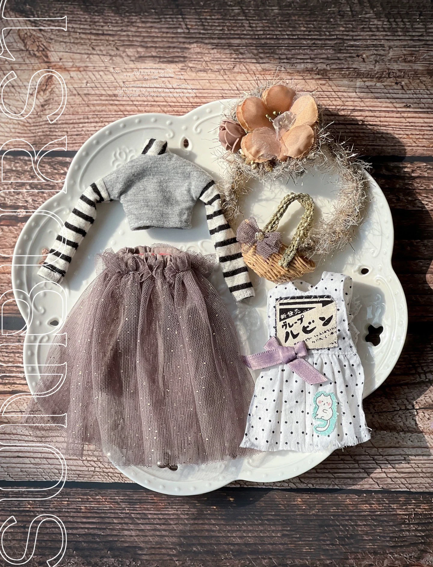 

2026 Dula Doll Clothes for Blythe Landazz Landoudou Beautiful light purple gauze skirt long-sleeved top suit ob24 ob22 bid Doll