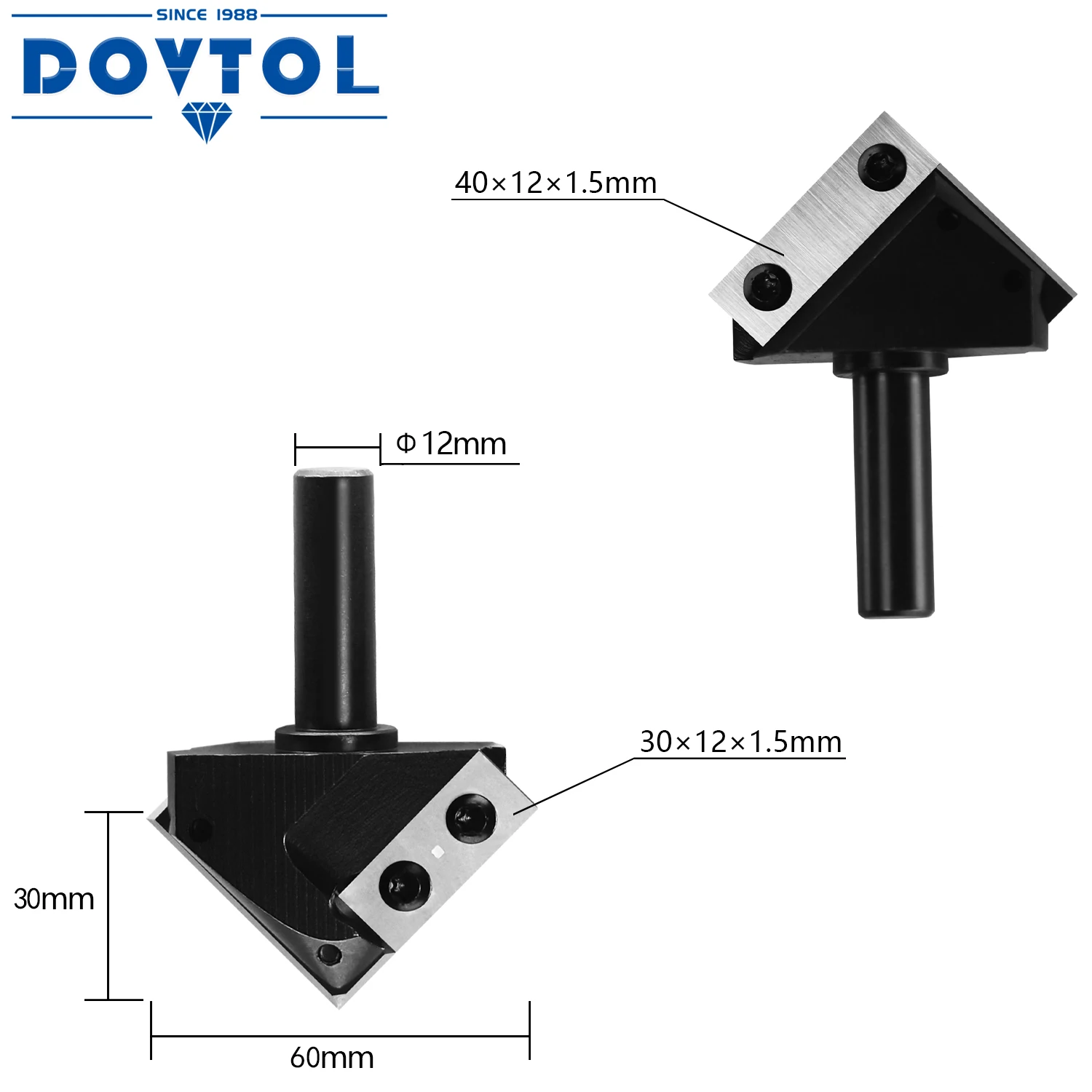 

12mm Shank 90 Degree V Groove Router Bit Milling Cutter Replaceable Carbide Inserts Cutters for CNC Milling Machine