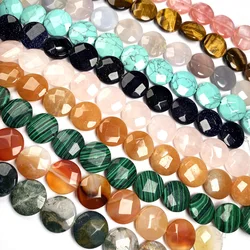 Natural Stone Faceted beaded Round agate Gemstone Loose Isolation Beads for Jewelry Making DIY Bracelet  Necklace Accessories