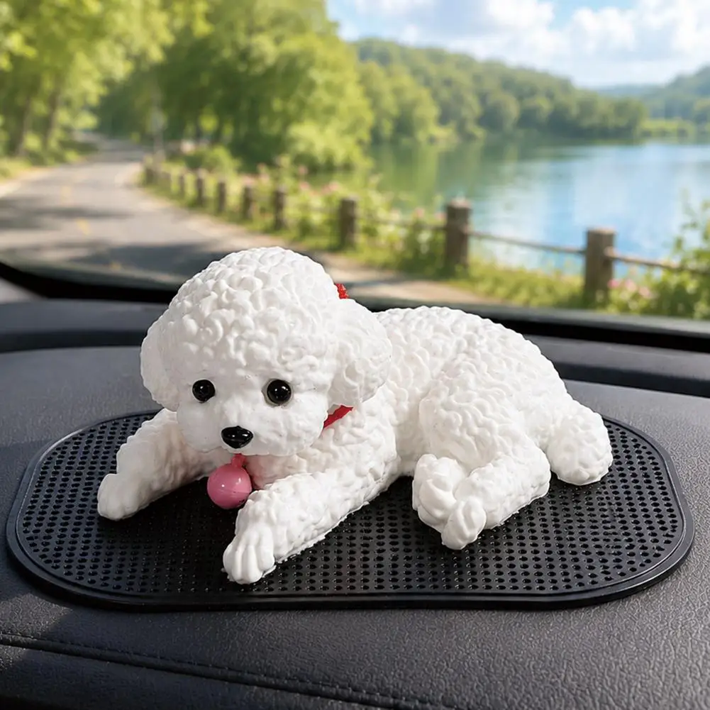 Silikon-Teddyhund-Figur als Auto-Ornament, Dekoration für Armaturenbrett und Mittelkonsole, Simuliertes Haustier für Zuhause, Schreibtisch-Geschenk – Detail 11