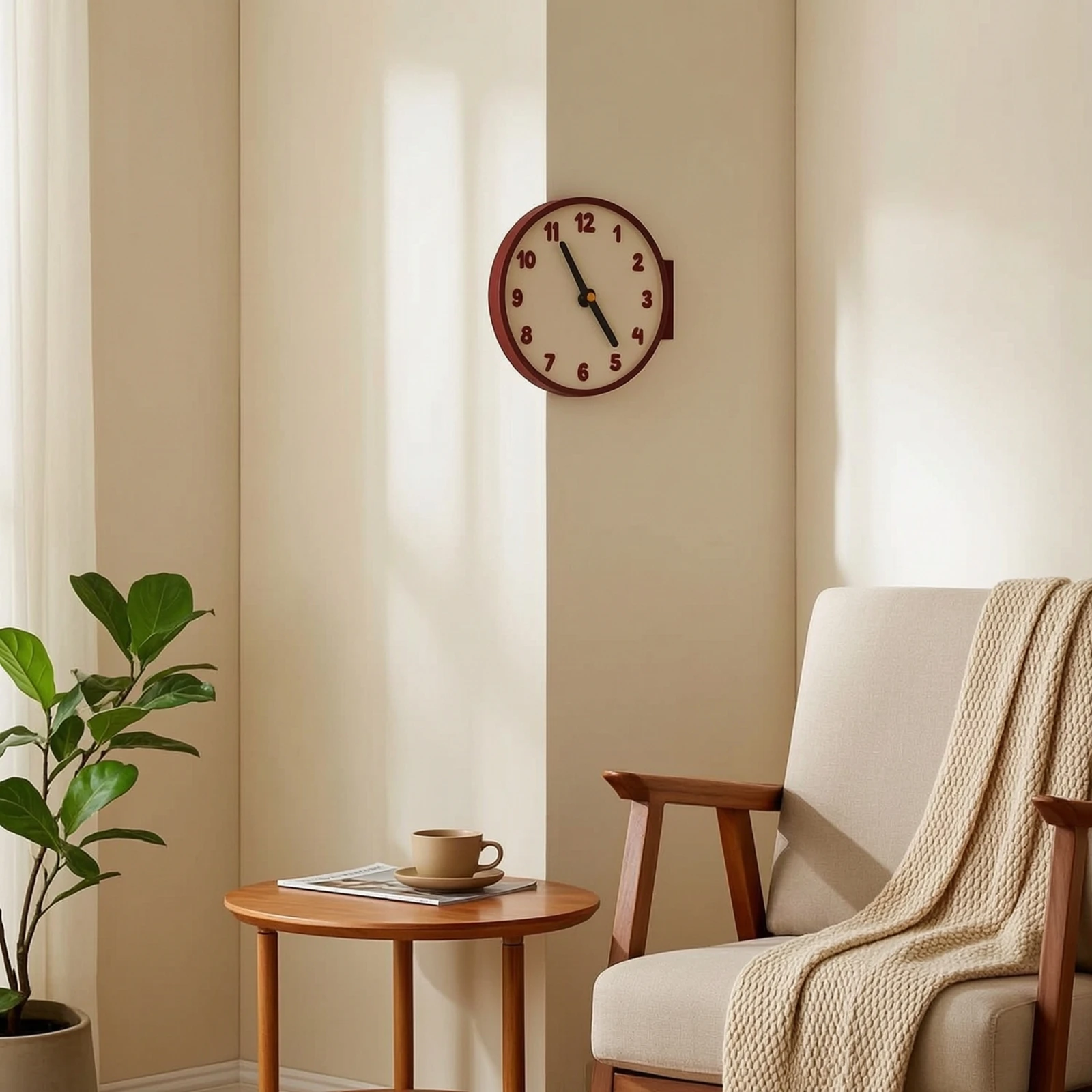 Corner Wall Clock Operated Corner Clock Analog for Living Room, Hallway