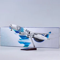 47CM 1/157 Scale 777 B777 Aircraft Egypt Air Airlines Model W Light and Wheel Landing Gear Diecast Plastic Resin Plane